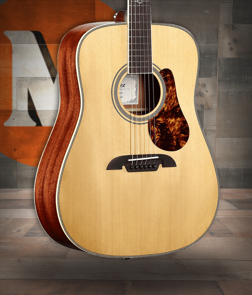Alvarez Herringbone Masterworks Dreadnought Acoustic Guitar (MD60