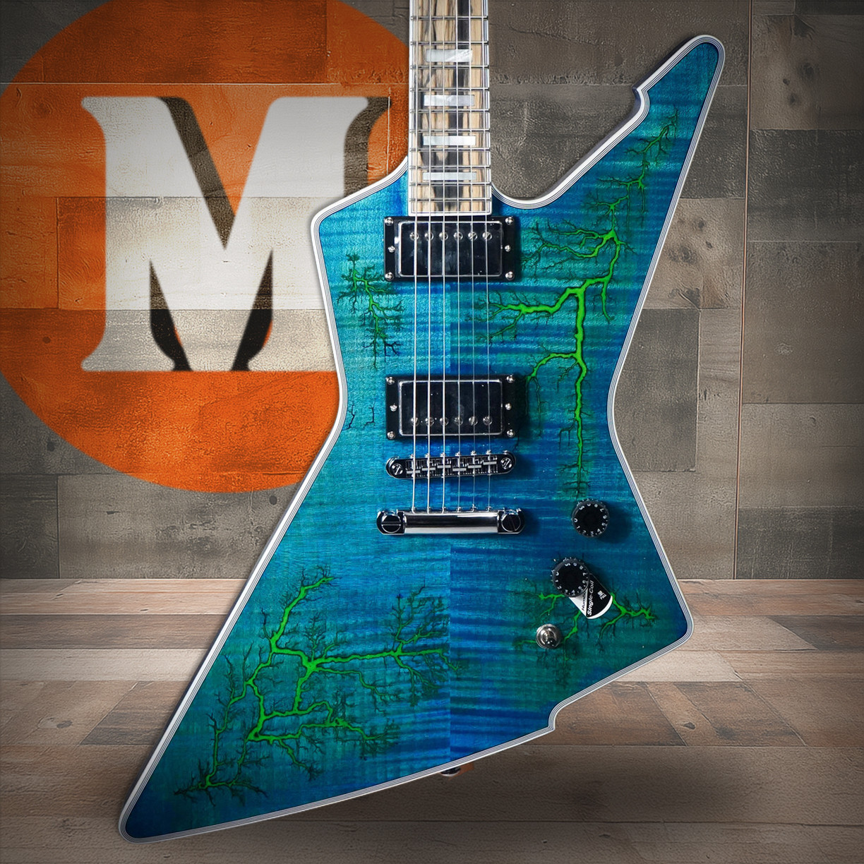 Schecter E-1 Electro Resin Electric Guitar - Transparent Blue (603