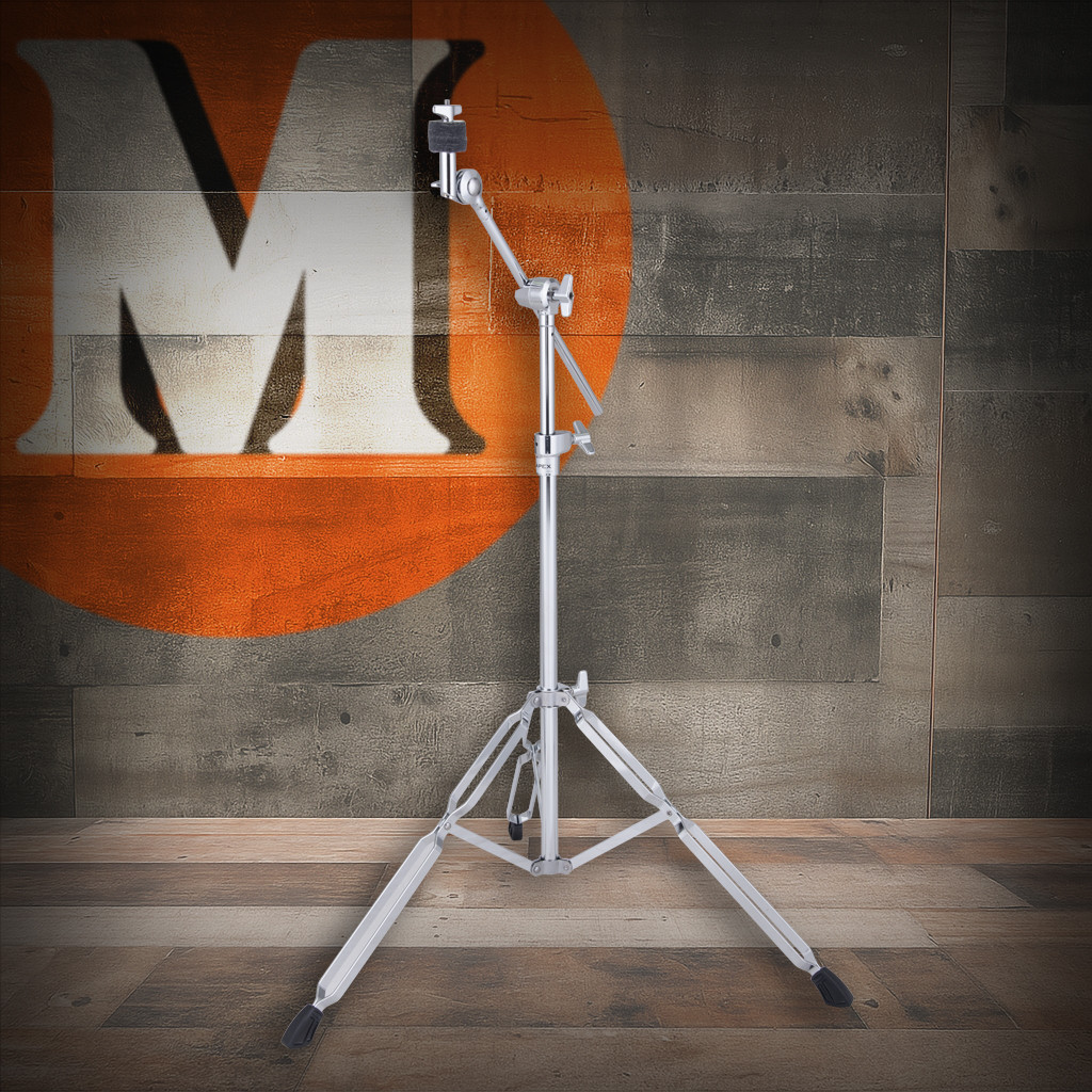 Mapex 250 Series Boom Cymbal Stand in Chrome â€“ lightweight adjustable boom stand with double-braced legs, locking tilter, and polished chrome finish