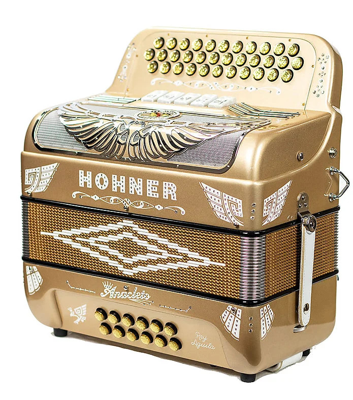 Hohner Anacleto Rey Aguila RA TTS FBbEb/EAD Two-Tone Compact Accordion Gold Chrome