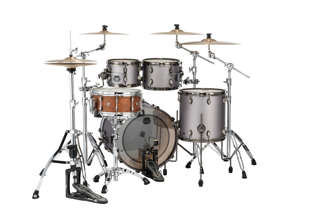 Mapex Saturn Evolution Fusion Shell Pack 4-Piece - Gun Metal Grey (SE504XMBPG) | Musician Madness