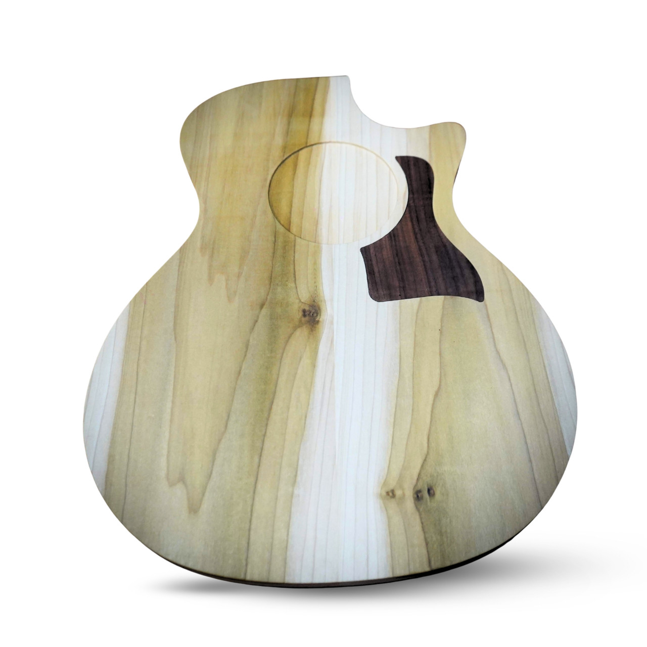 Guitar Shaped Cutting Board, Poplar and Black Walnut Wood, 14 x 18 x 3/4 inches, Handmade in Texas