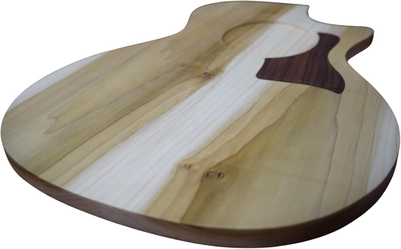 Guitar Shaped Cutting Board, Poplar and Black Walnut Wood, 14 x 18 x 3/4 inches, Handmade in Texas | Musician Madness