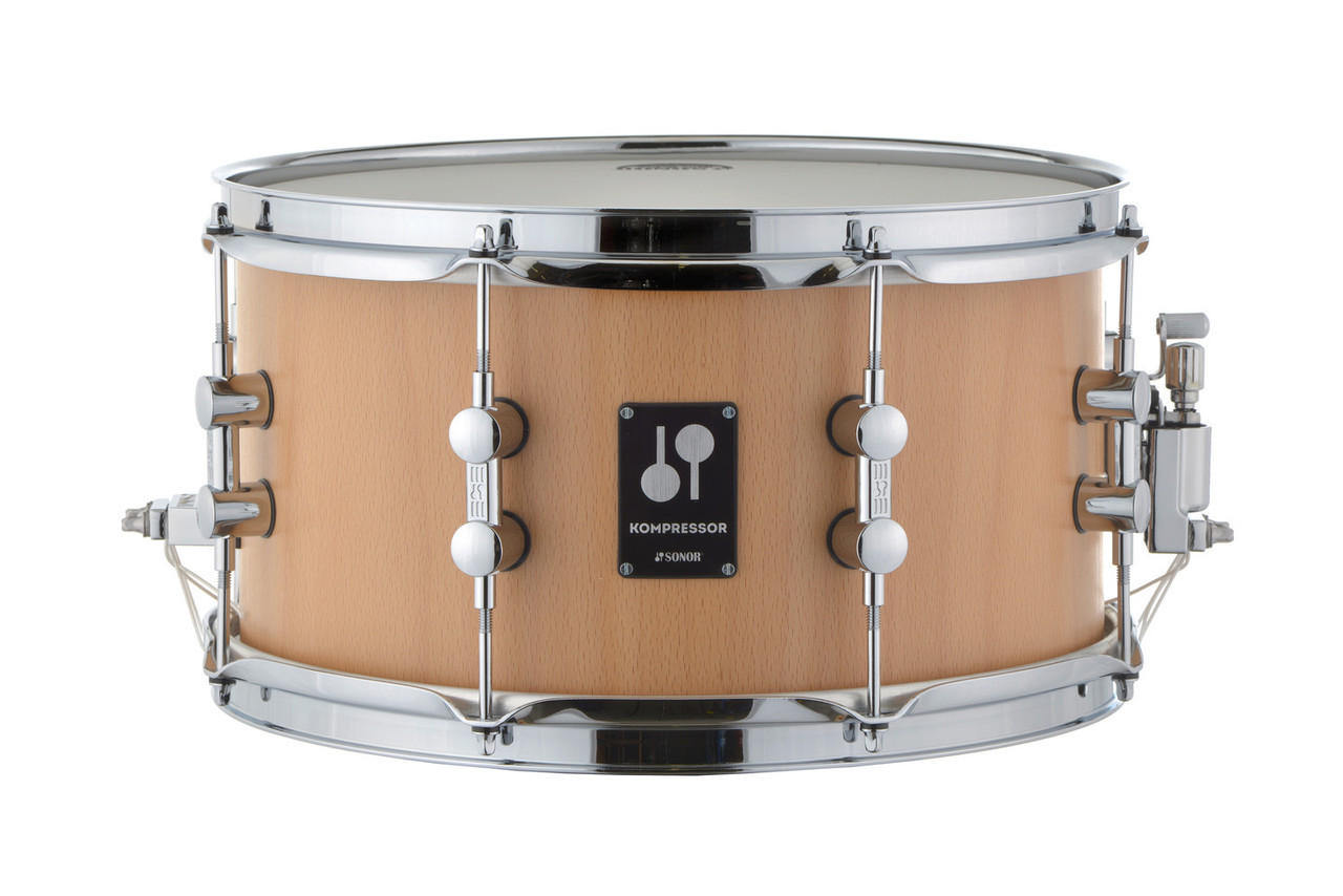Sonor Kompressor Series KS-1307-SDW-NAB 13” x 7” Beech Snare Drum – Natural Beech finish – available at Musician Madness.