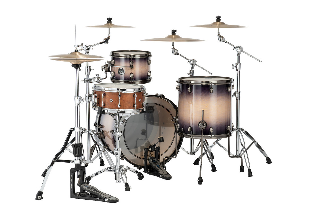 Mapex Saturn Evolution Hybrid Organic Rock 3-Piece Shell Pack (No Snare) - Exotic Violet Burst (SE426XHBPZ) | Musician Madness