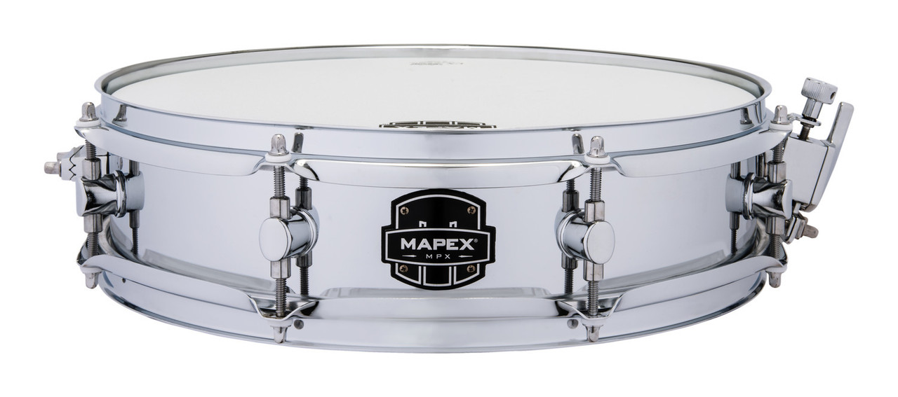 The Mapex MPX 14x3.5 Steel Piccolo Snare Drum delivers crisp, high-end snap and dynamic control — perfect for studio, stage, or practice. Shop Musician Madness.