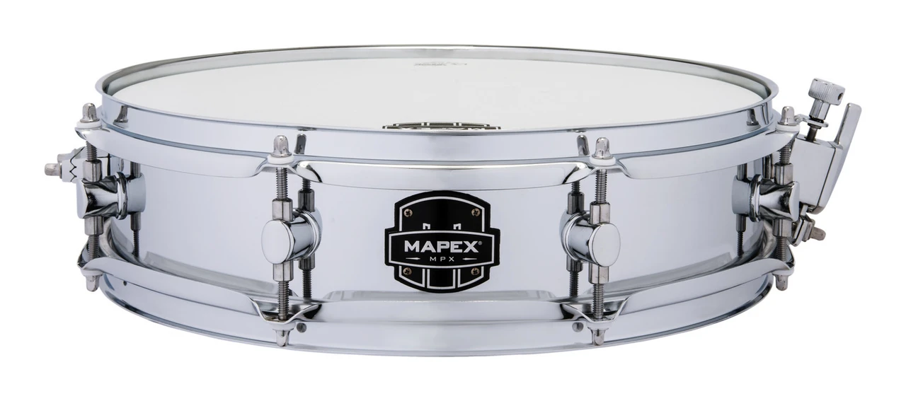 The Mapex MPX 14x3.5 Steel Piccolo Snare Drum delivers crisp, high-end snap and dynamic control â€” perfect for studio, stage, or practice. Shop Musician Madness.
