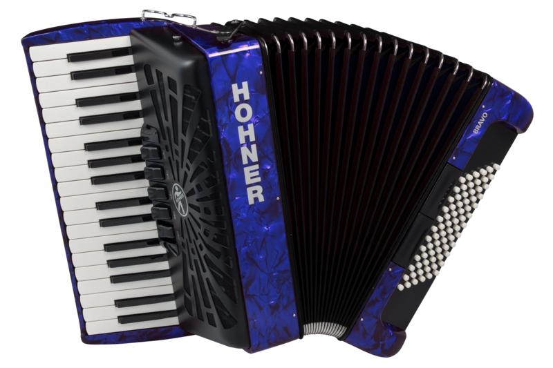 Add style and sound to your performance with the Hohner Bravo III 72 Pearl Dark Blue Accordionâ€”premium tone and German design. Shop Musician Madness today!