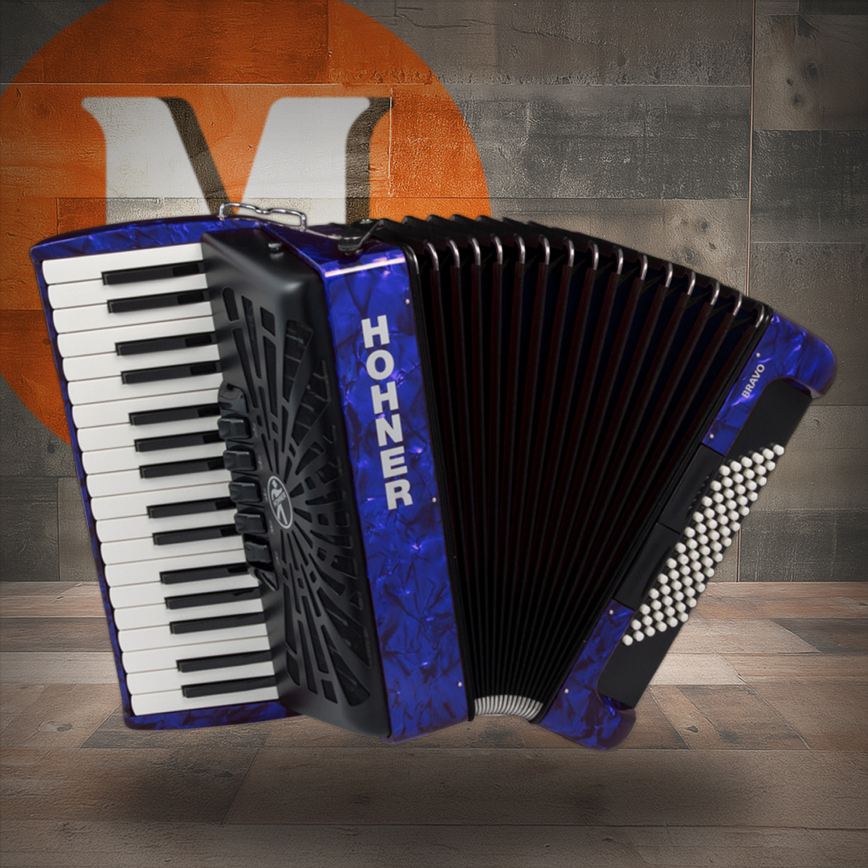 Hohner Bravo III 72 Pearl Dark Blue Accordion | Musician Madness