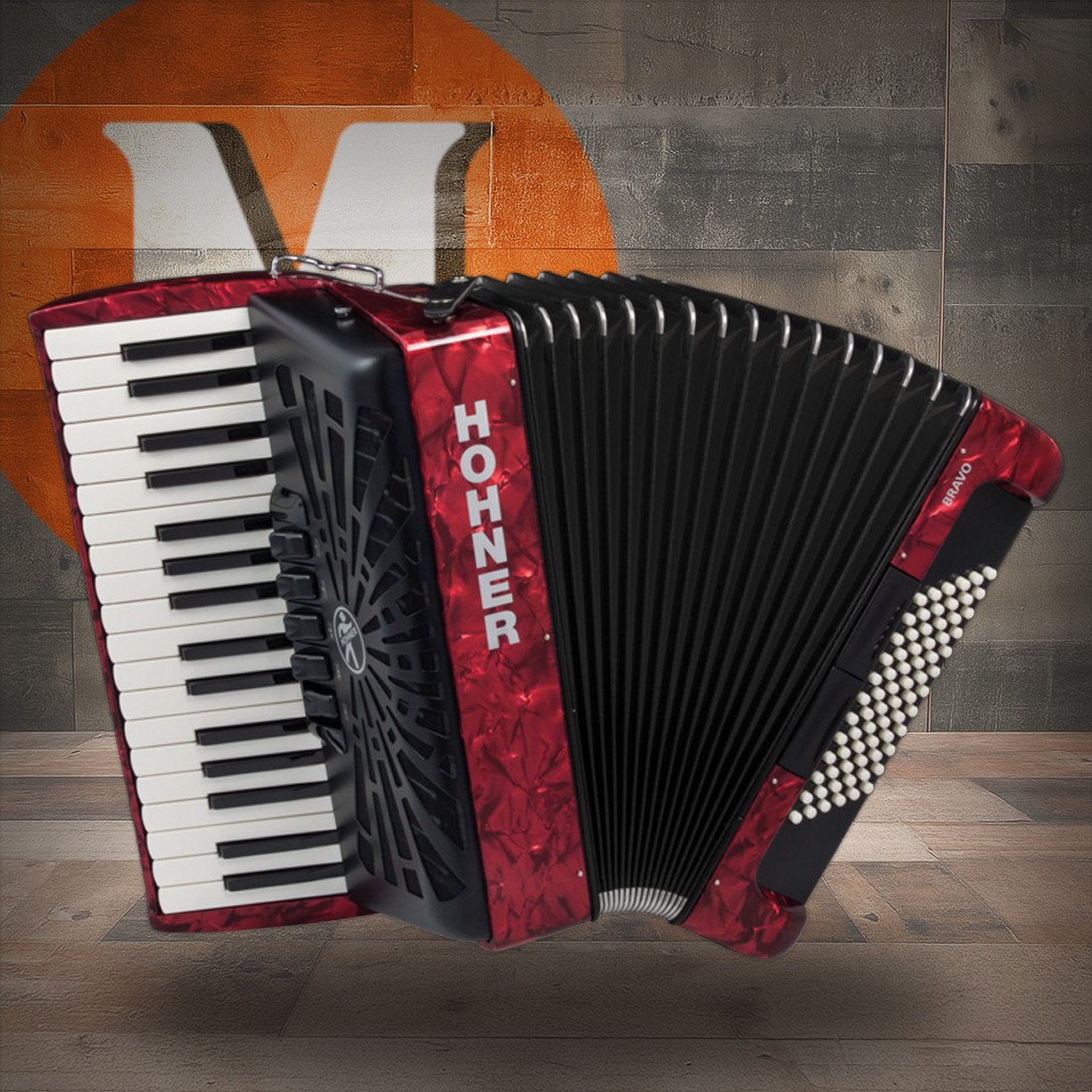 Hohner Bravo III 72 Pearl Red Accordion (BR72RED) | Musician Madness