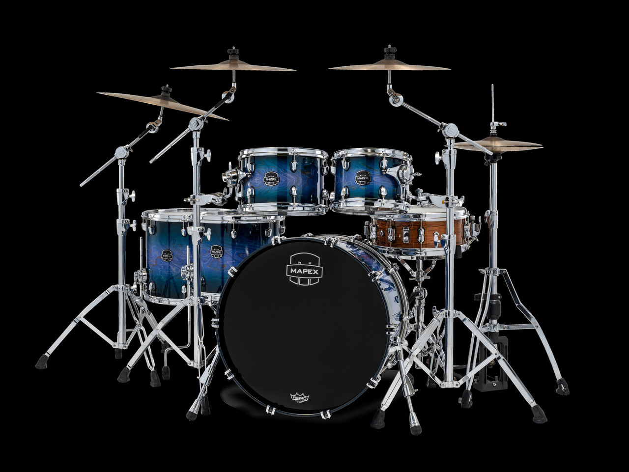 Mapex Saturn VI Exotic Studioease 5-Piece Shell Pack - Cobalt Burst (SR628XUZXQ) | Musician Madness