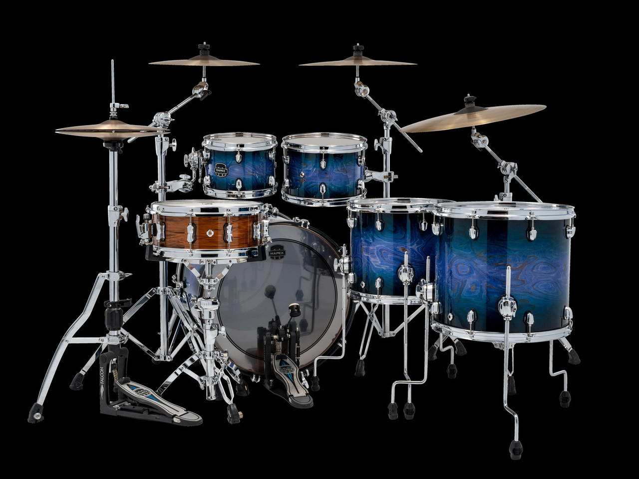 Mapex Saturn VI Exotic Studioease 5-Piece Shell Pack - Cobalt Burst (SR628XUZXQ) | Musician Madness