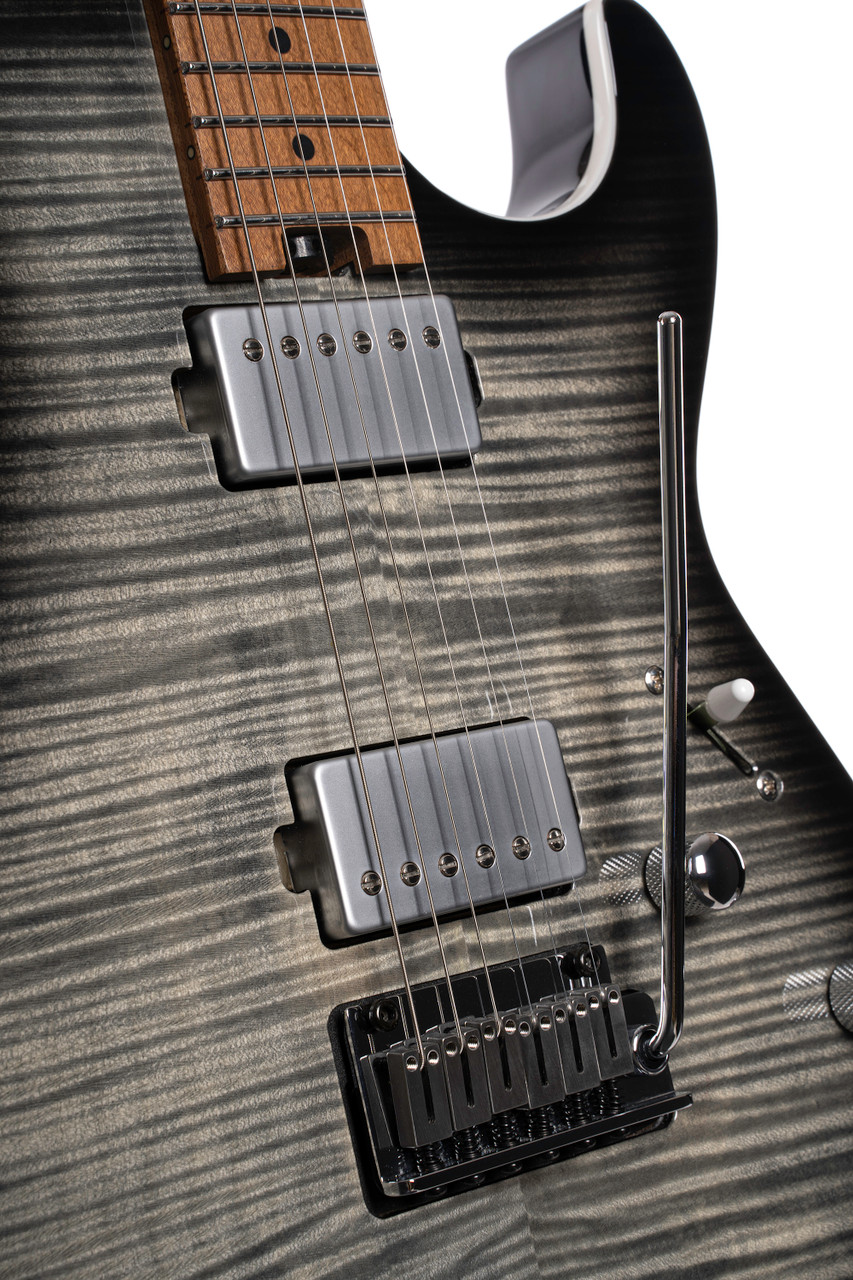 Cort Double Cutaway Electric Guitar in Trans Black Burst finish â€“ solid-body design with dual humbuckers, contoured top, and chrome hardware