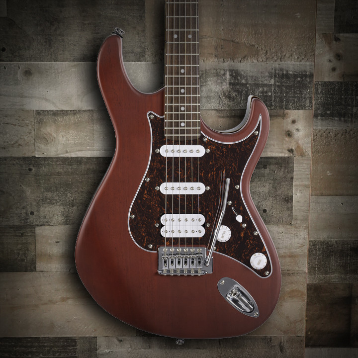 Cort G Series Cutaway Electric Guitar in Open Pore Black Cherry finish – double-cutaway body with versatile pickups, lightweight design, and sleek contoured top