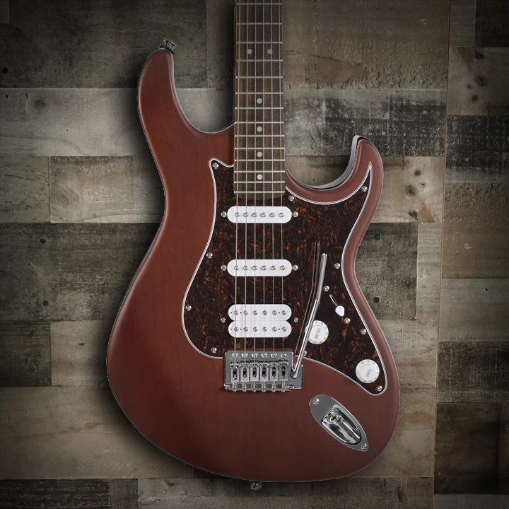 Cort G Series Cutaway Electric Guitar in Open Pore Black Cherry finish â€“ double-cutaway body with versatile pickups, lightweight design, and sleek contoured top