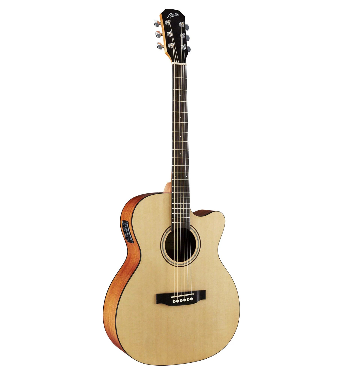 Austin AA25OSEC Acoustic/Electric Orchestra Guitar – Satin Natural