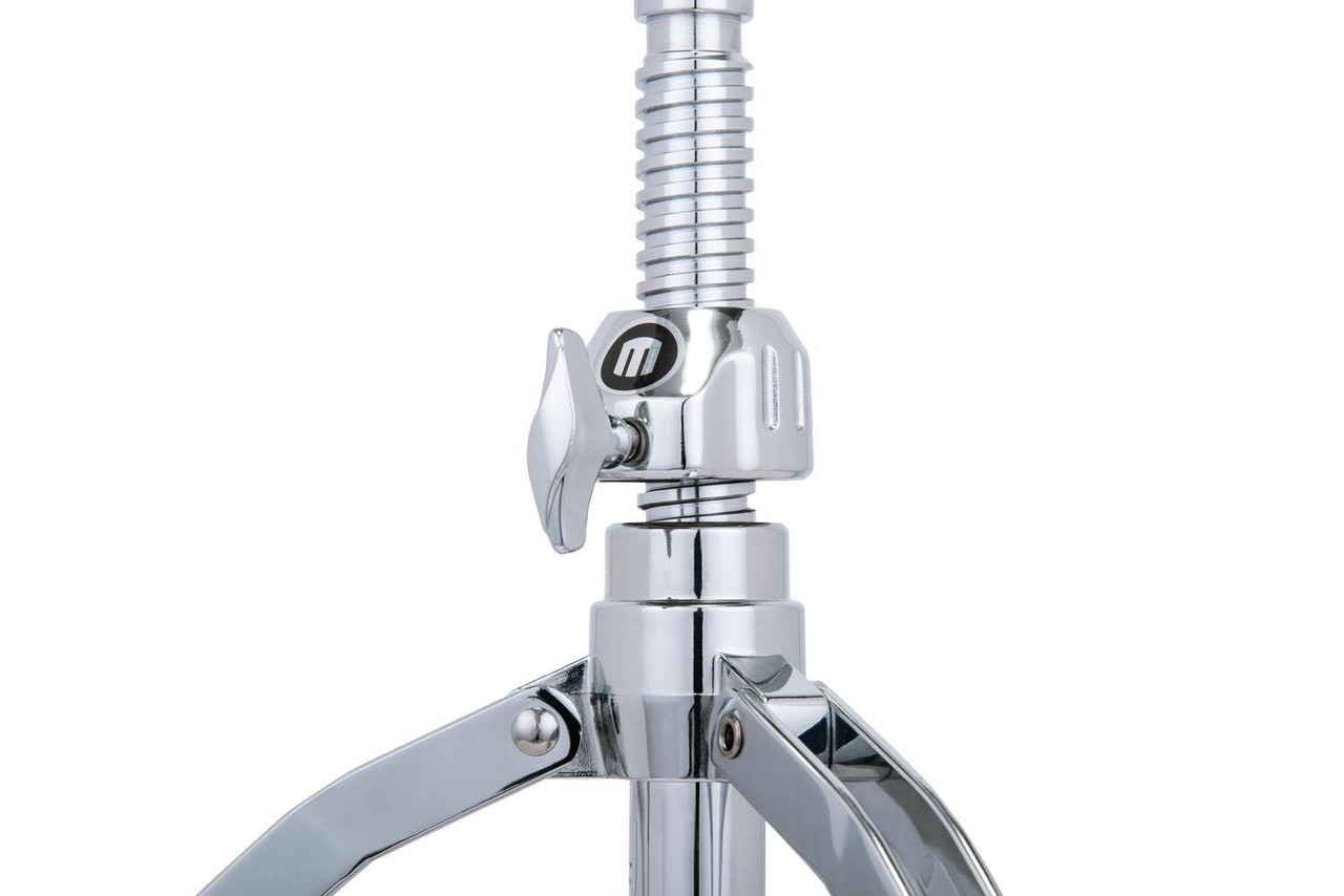 Mapex T865SER Double-Braced 3-Leg Drum Throne with Red Cloth Saddle Cushion – comfortable adjustable seat with contoured saddle top, threaded spindle, and sturdy chrome base