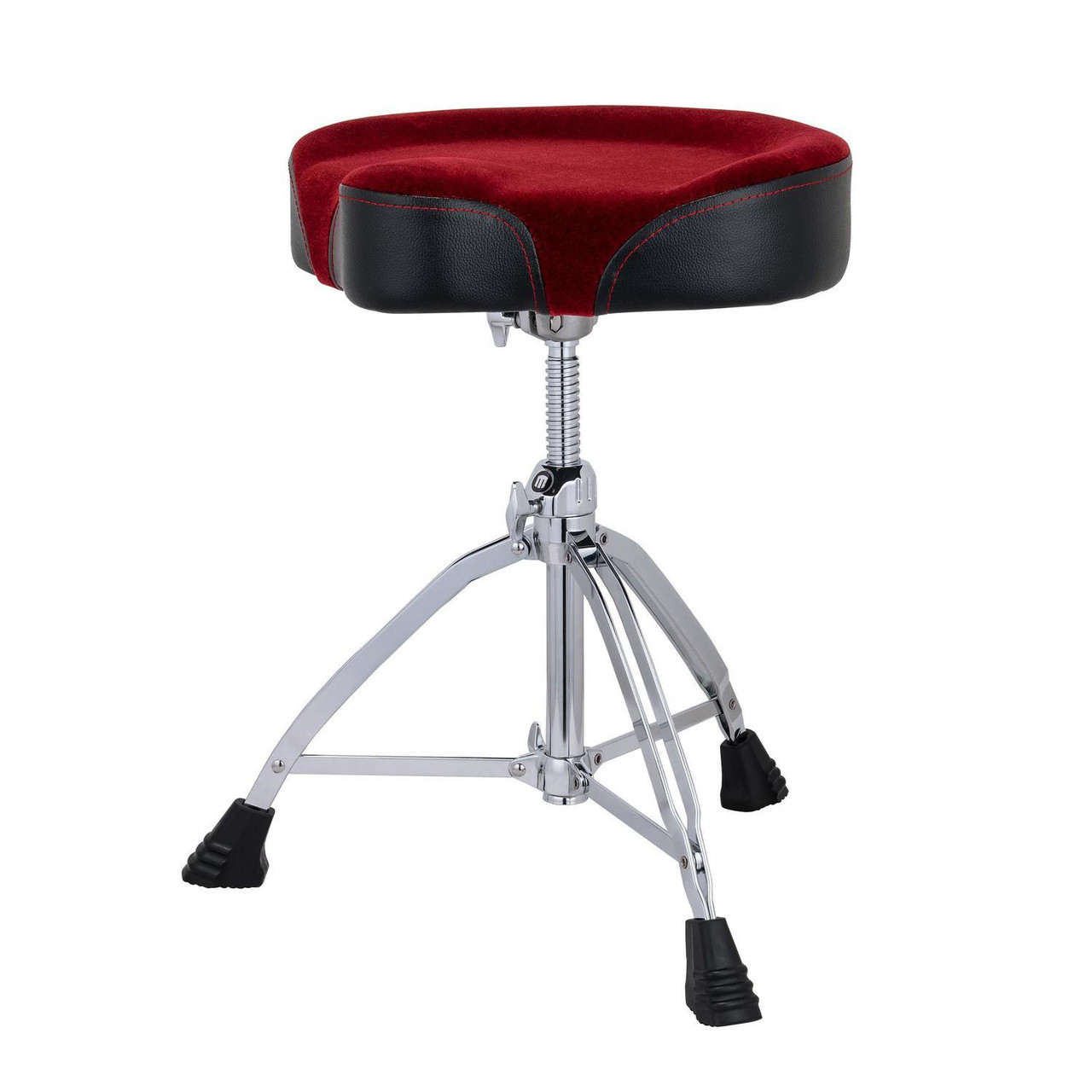 Mapex T865SER DBL Braced 3-Leg Red Cloth Saddle Cushion Throne | Musician Madness
