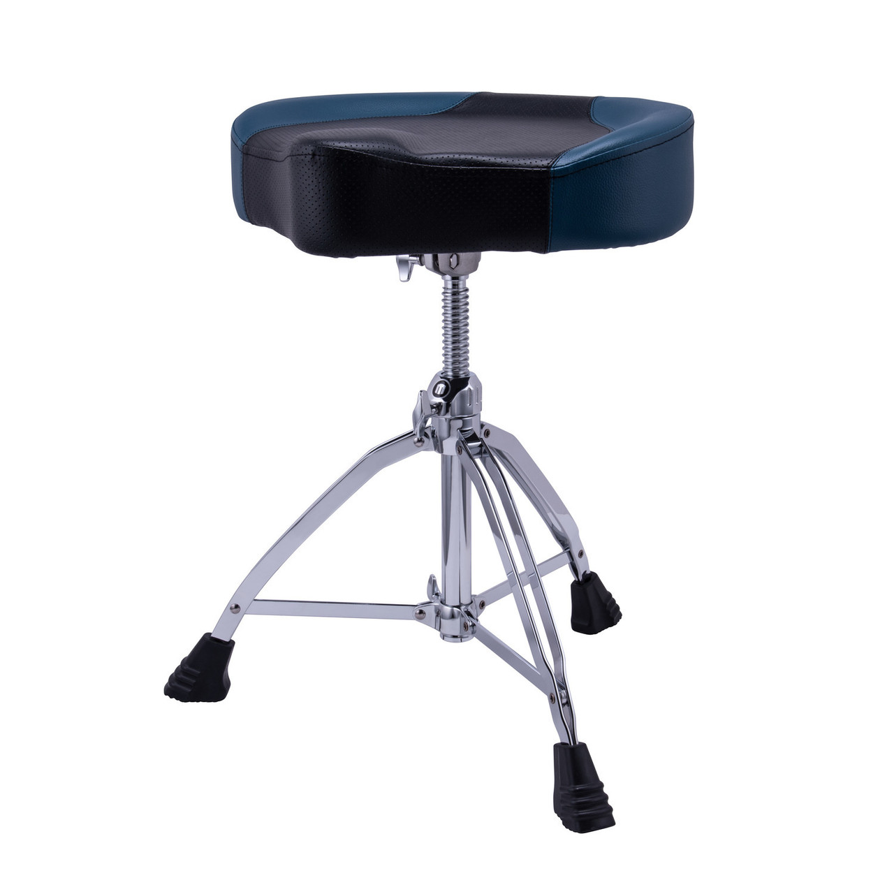 Mapex T855BL DBL Braced 3-Leg Blue Leather Breathable Saddle Throne | Musician Madness