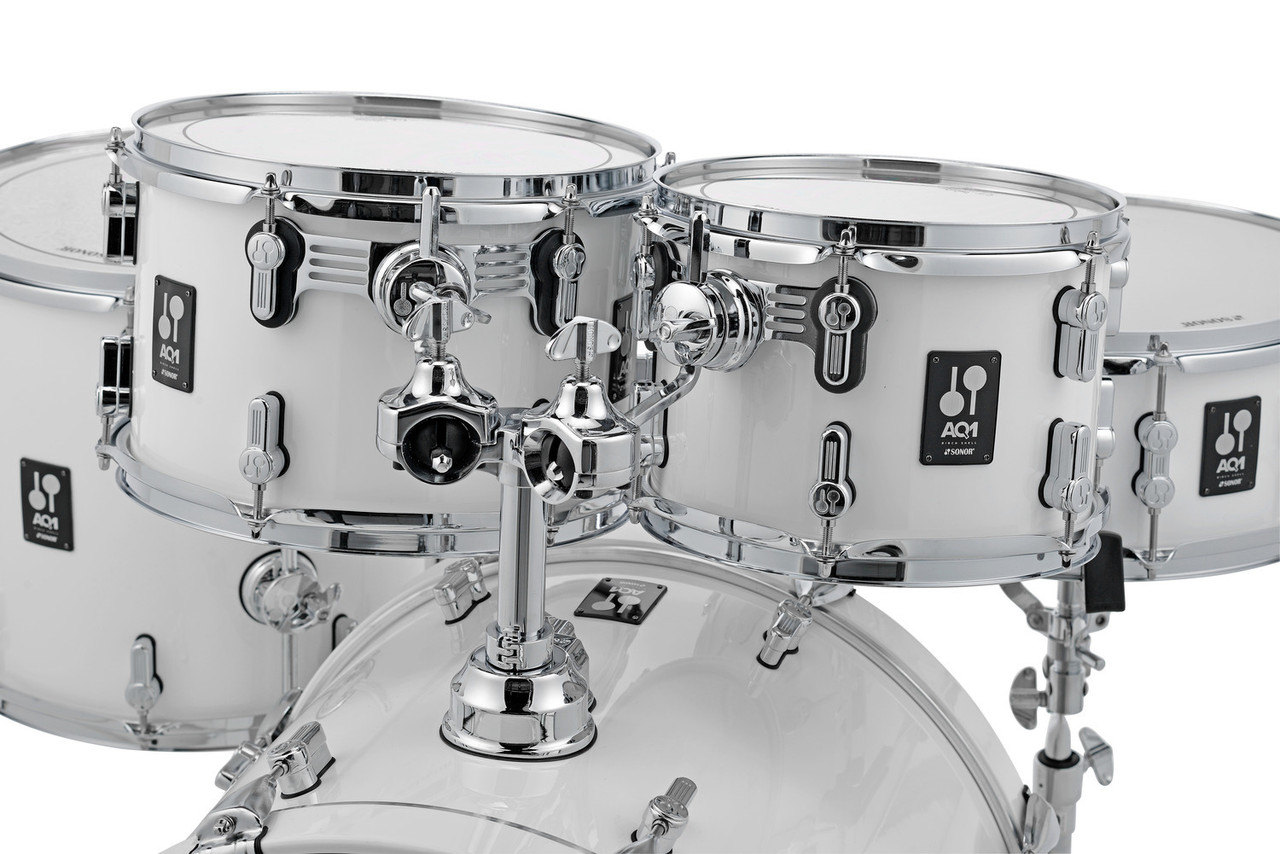 Sonor AQ1 Studio 5 Piece Shell Pack - Piano White w/ 2000 Series Hardware Pack  (AQ1-STUDIOWMCPW) | Musician Madness