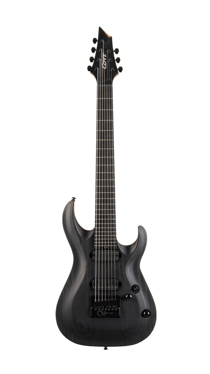 Cort KX707 EverTune 7-String Electric Guitar - Open Pore Black