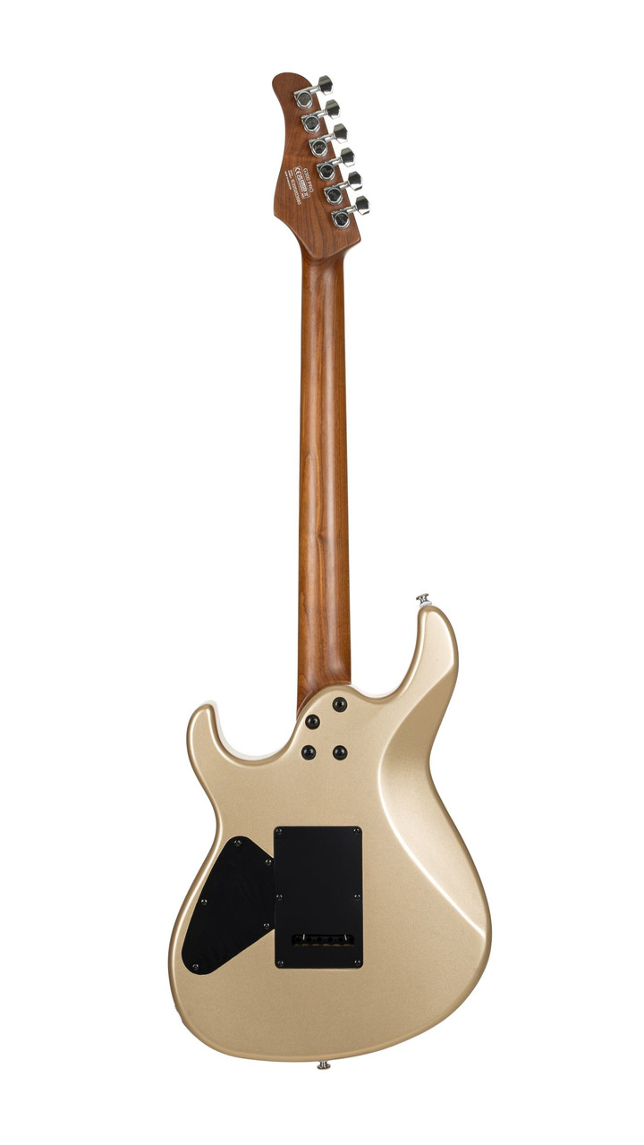 Cort G300 Pro Double Cutaway Electric Guitar in Metallic Gold finish with Seymour Duncan pickups and roasted maple neck.