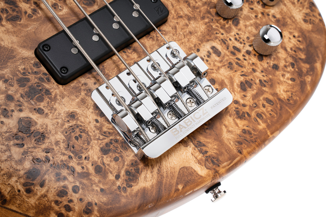 Cort GBMODERN4OPVN GB Series Modern Bass Guitar in Open Pore Vintage Natural finish with Nordstrand pickups and roasted maple neck.