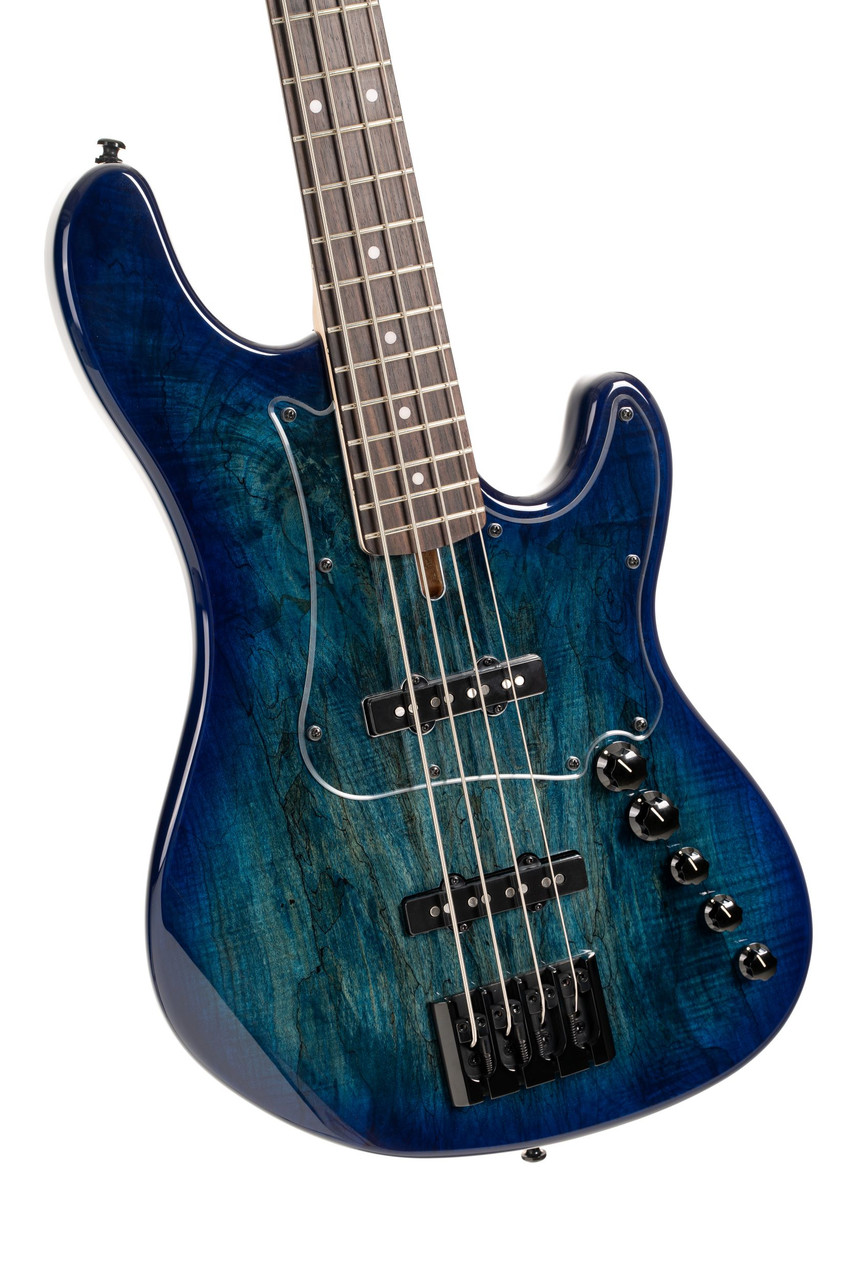 Cort GBFUSION4BB GB Series Fusion 4-String Bass Guitar in Blue Burst finish with Nordstrand pickups and active EQ.
