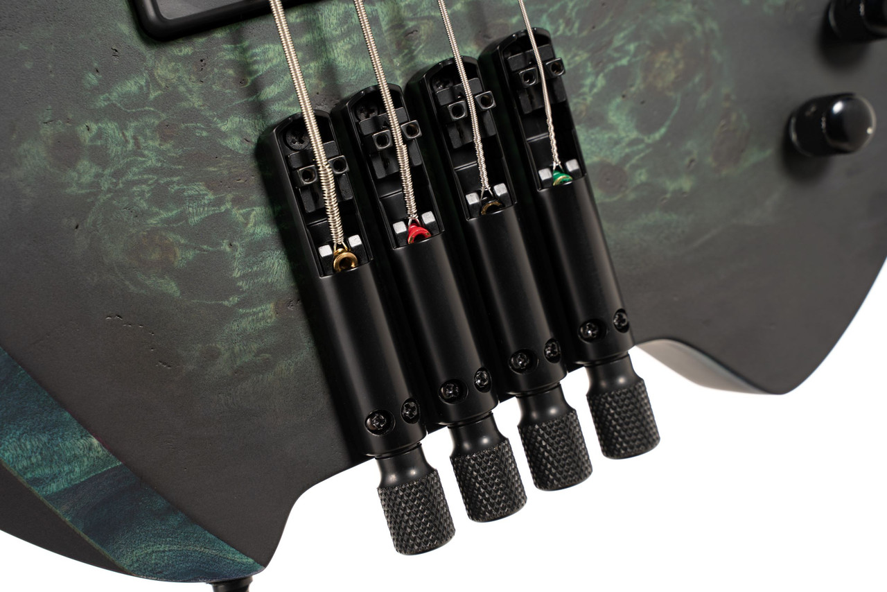 Cort SPACE4SDG Artisan Series Space 4 Bass Guitar in Star Dust Green finish with Nordstrand pickups and active EQ system.