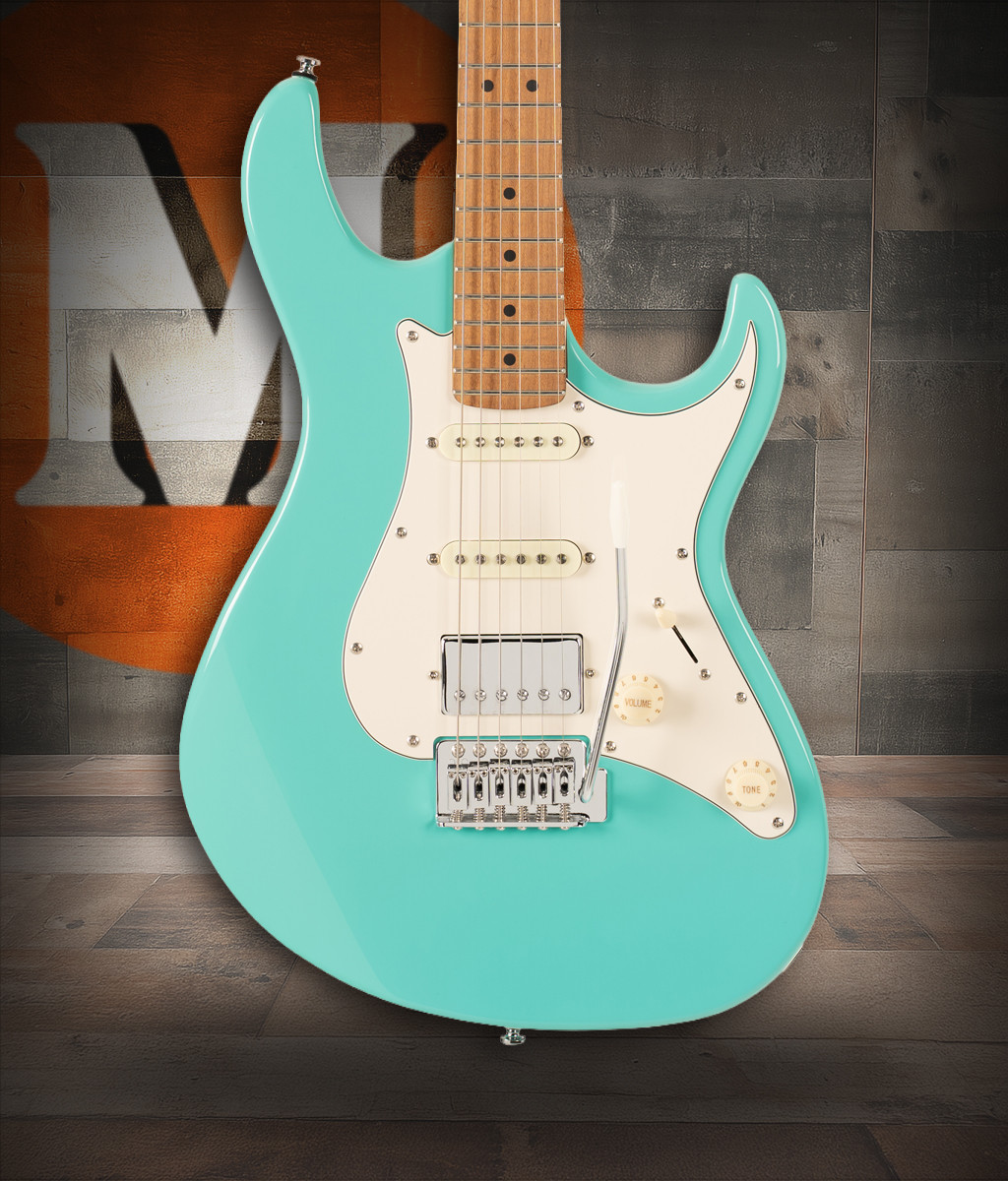 Cort G200SE Electric Guitar in Seafoam Green finish with HSS pickups and contoured body design.