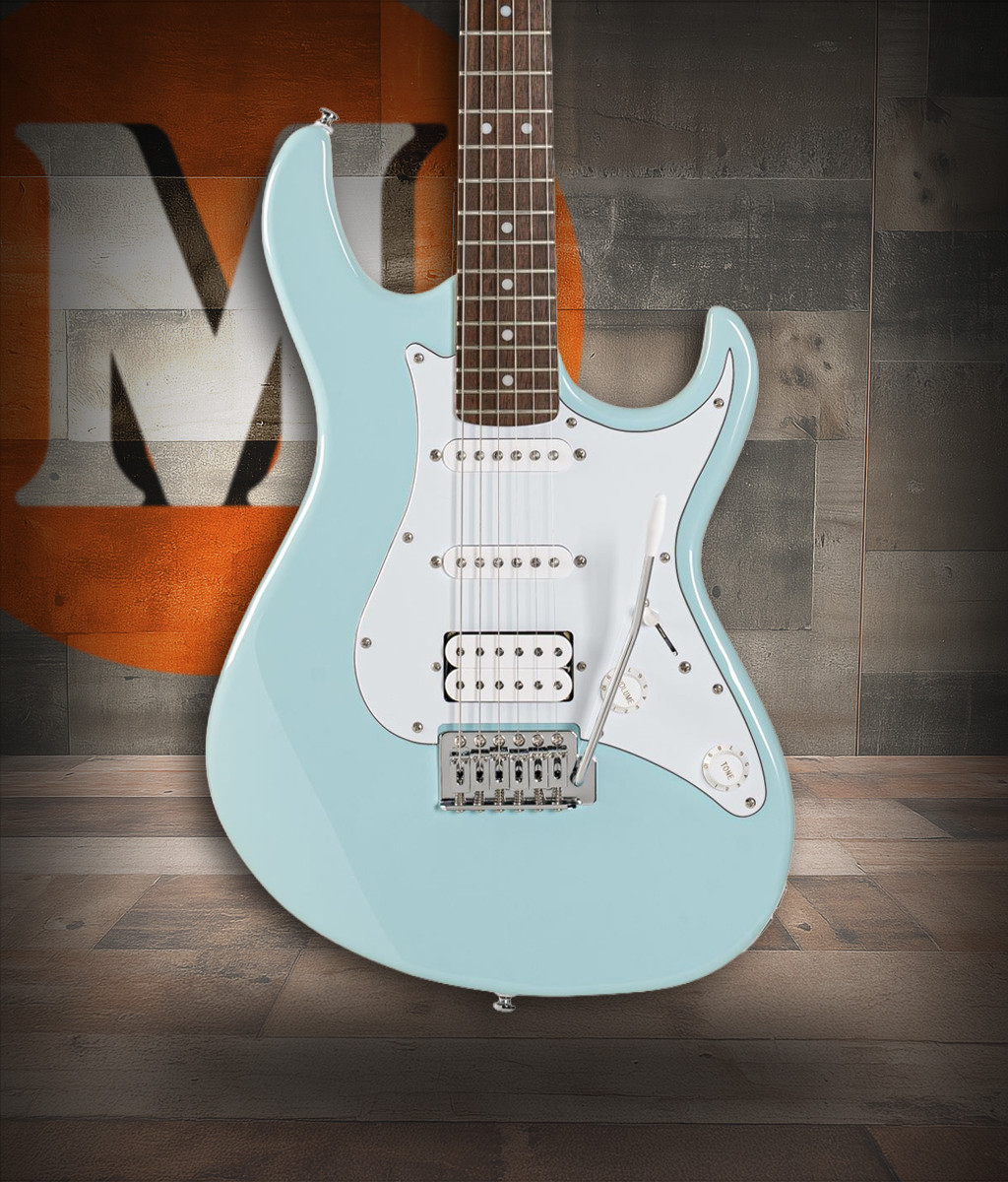 Cort G Series 200 Double Cutaway Electric Guitar in Sky Blue finish with HSS pickups and contoured body design.