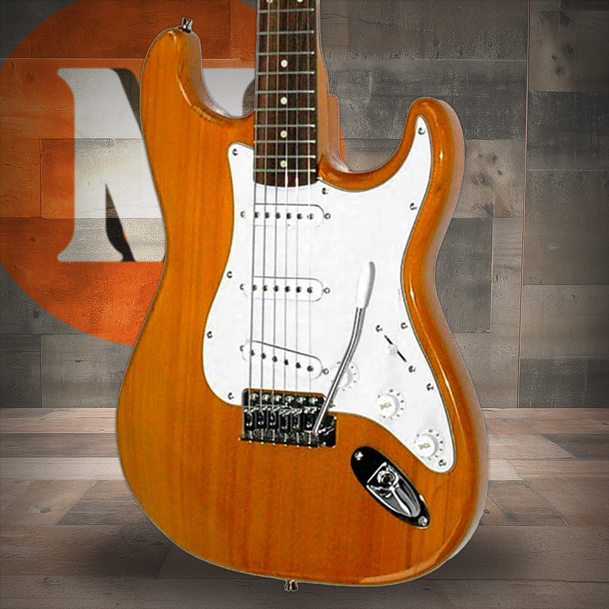 Oscar Schmidt OS-300-NH-A Double Cut Electric Guitar â€“ Natural