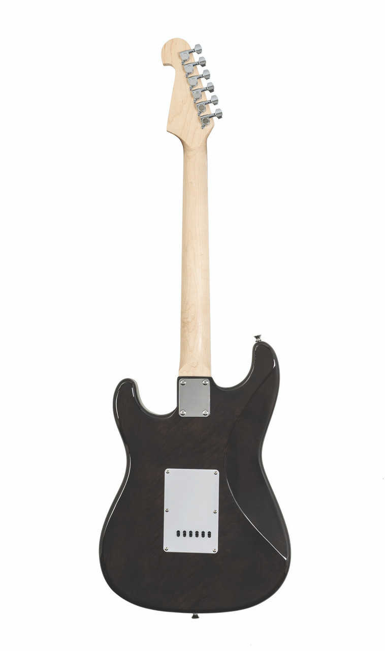 Washburn SDFTB Sonamaster Deluxe Electric Guitar in sleek Trans Black finish featuring contoured body, dual single-coil pickups, and Washburn craftsmanship â€“ available at Musician Madness.