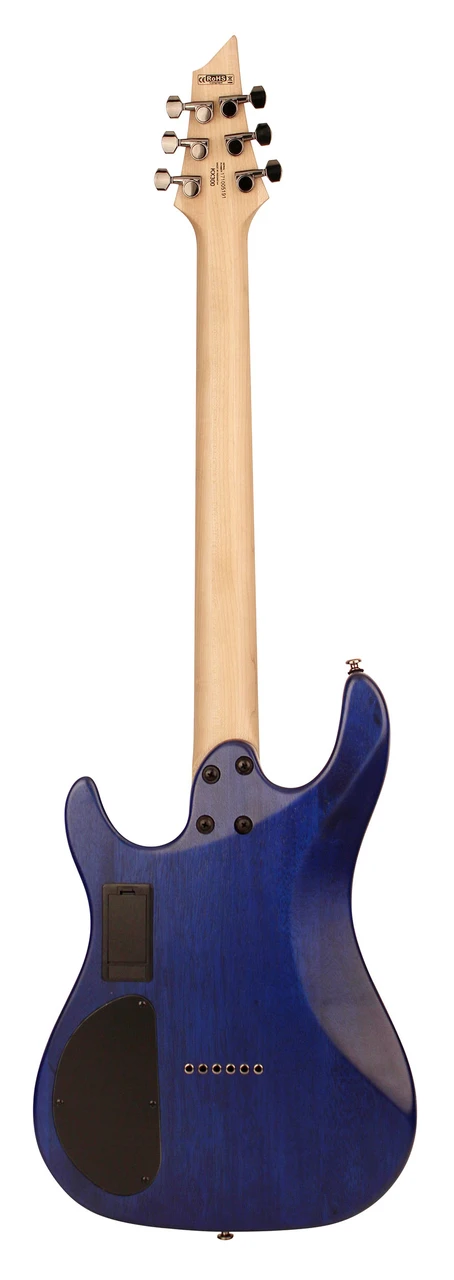 Cort KX300OPCB KX Series Electric Guitar in Open Pore Cobalt Burst finish featuring mahogany body, dual humbuckers, and sleek modern design â€“ available at Musician Madness.