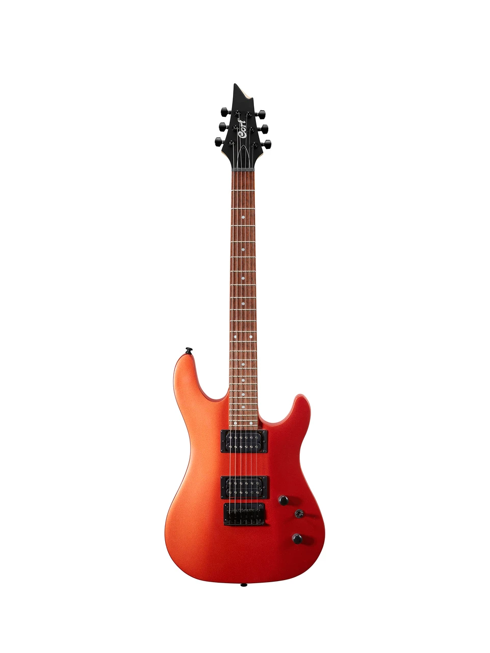 Cort KX100IO KX Series Electric Guitar in Iron Oxide finish featuring dual humbuckers, contoured body, and high-performance hardware â€“ available at Musician Madness.