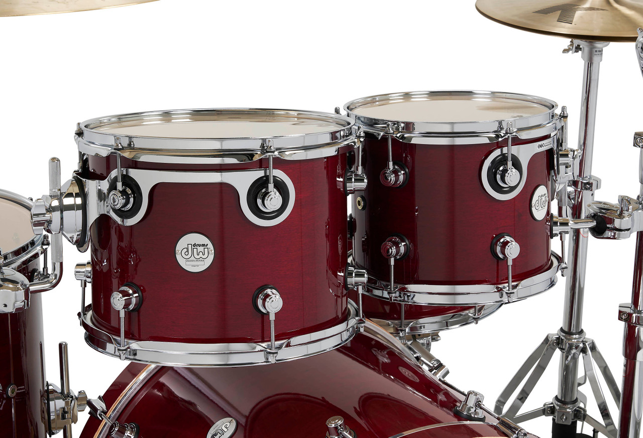 DW Design Series 4-Piece 22" Bass Drum Maple Shell Pack - Cherry Stain w/Chrome Hardware|Musician Madness