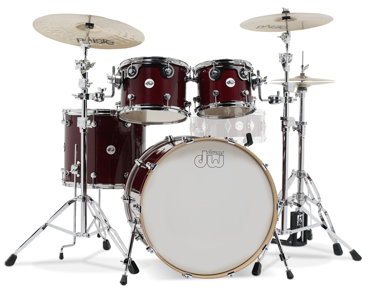 DW Design Series 4-Piece 22" Bass Drum Maple Shell Pack - Cherry Stain w/Chrome Hardware|Musician Madness