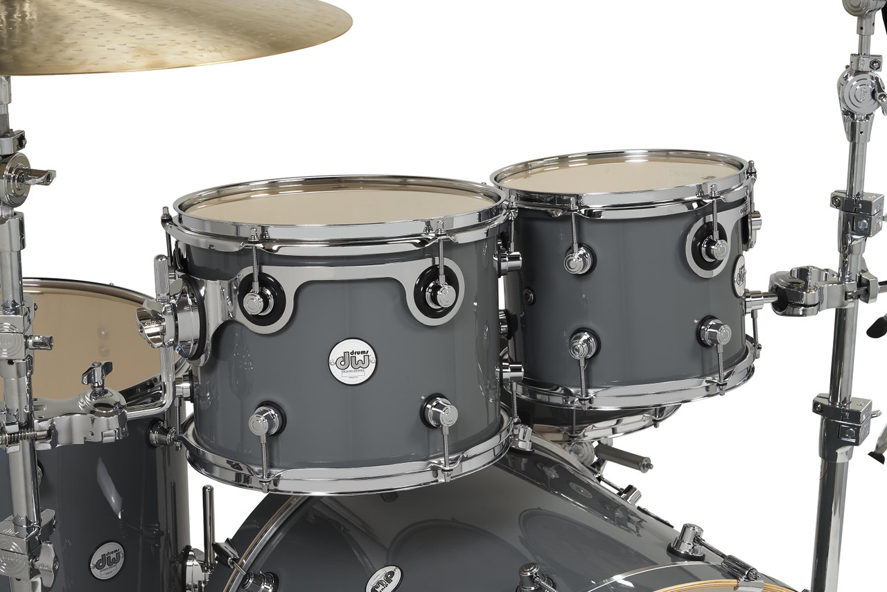 DW Design Series 4-Piece 22" Bass Drum Maple Shell Pack - Steel Gray w/Chrome Hardware | Musician Madness