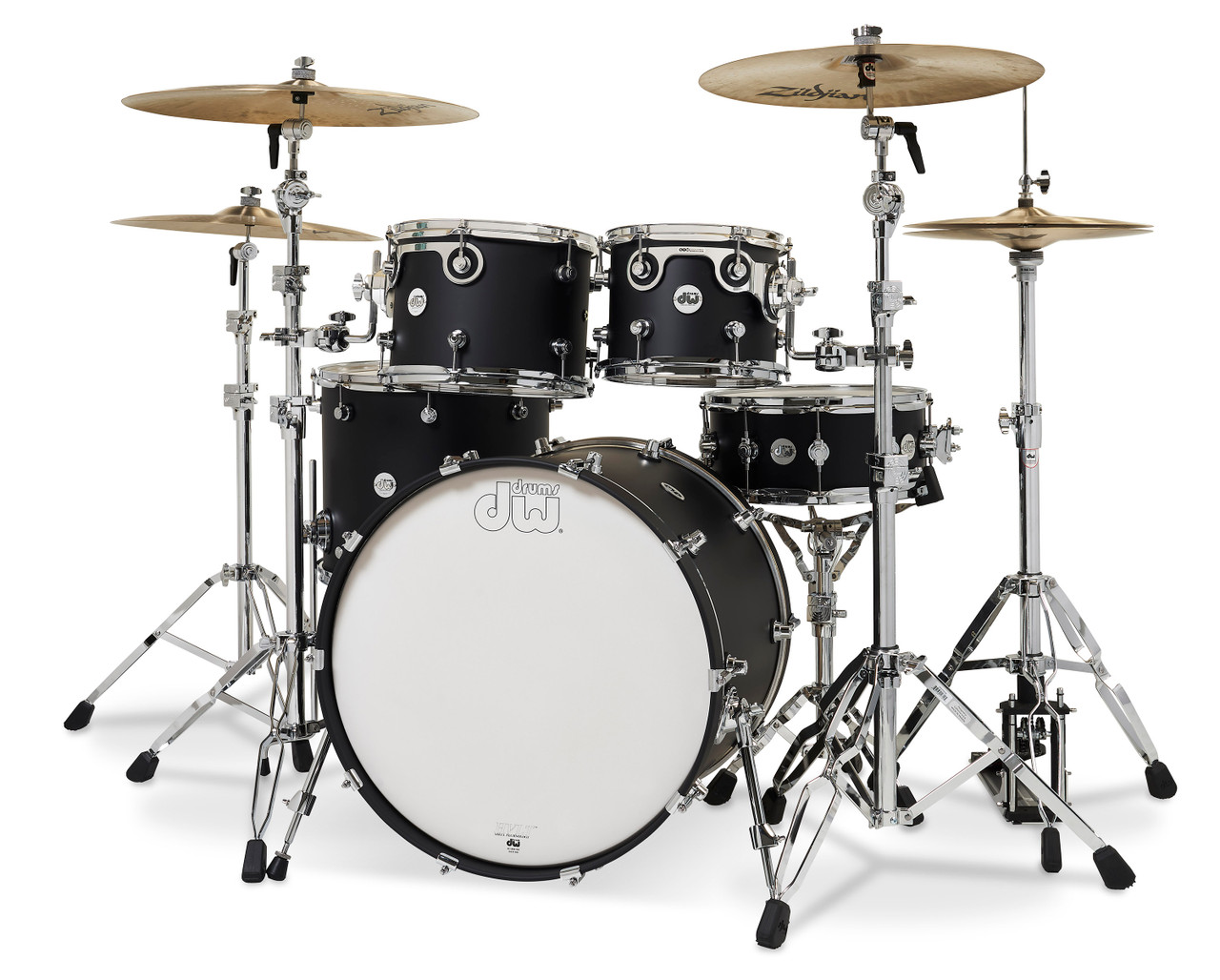 DW Design Series 4-Piece Drum Kit - 22" Black Satin (DDLM2214BL) | Musician Madness