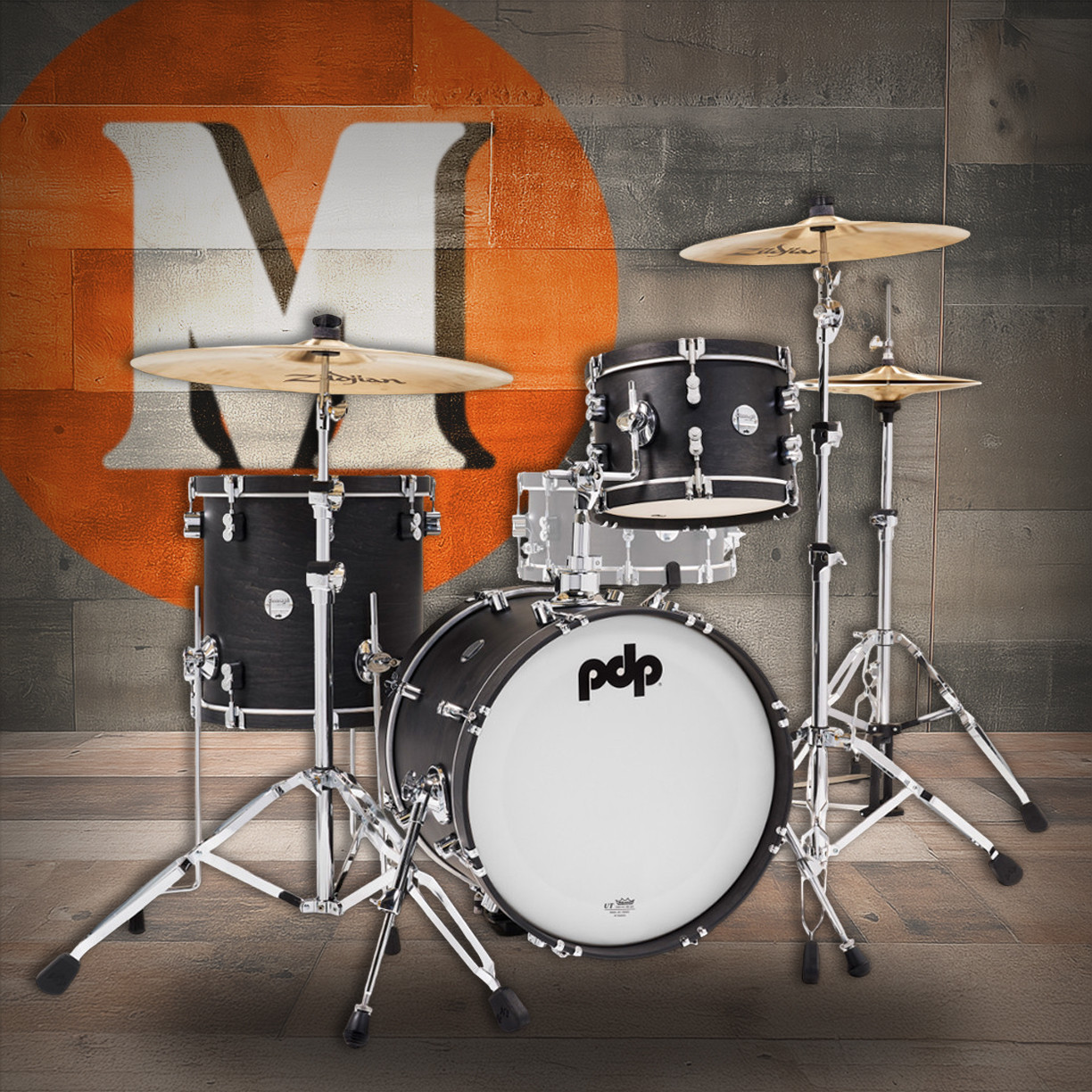 PDP Classic Bop Kit - Ebony w/ Ebony Hoops (PDCC1803E)