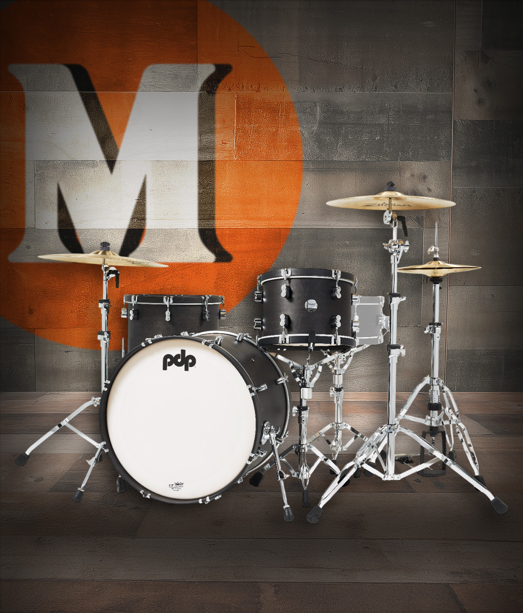 PDP Classic Kit - 22" Kick, Ebony w/ Ebony Hoops (PDCC2213EE) | Musician Madness