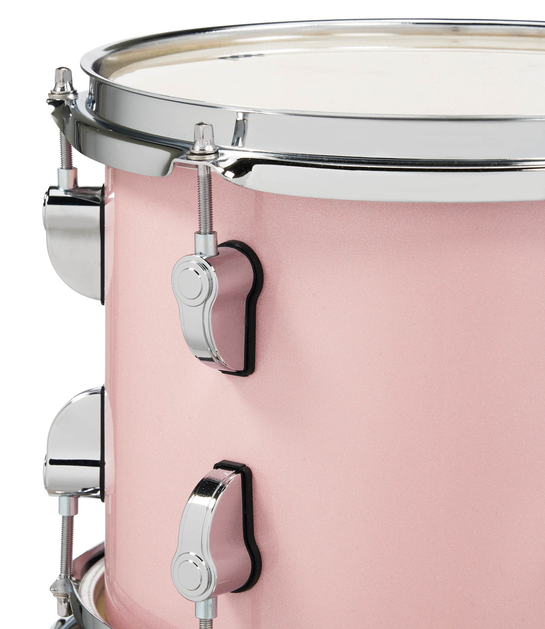 PDP New Yorker 4-Piece Drum Kit - Pale Rose Sparkle w/ Chrome Hardware (PDNY1604PR) | Musician Madness