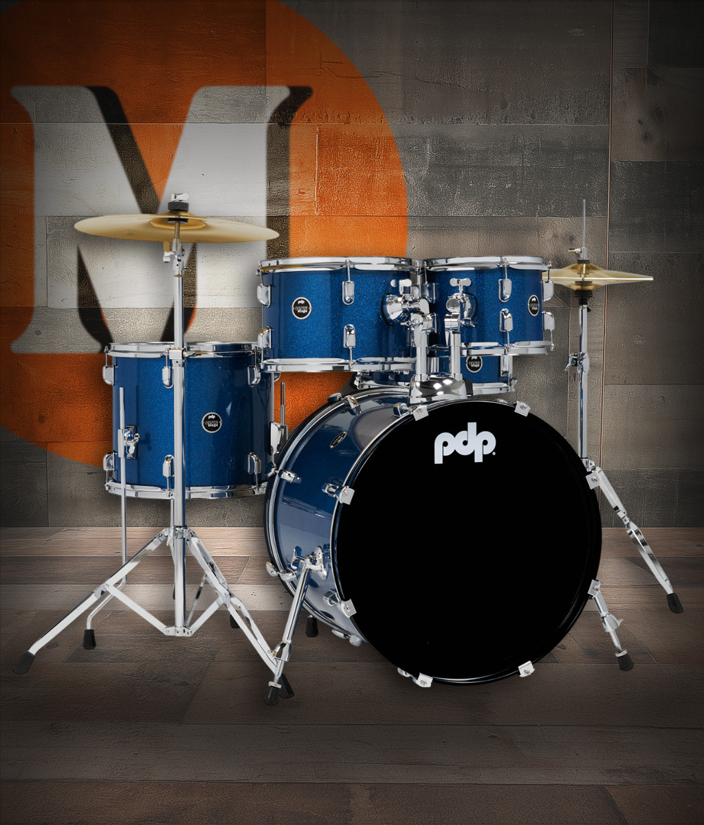 PDP Centerstage 5-Piece Drum Set w/ Hardware, Cymbals & Throne - Royal (PDCE2015KTRB) | Musician Madness