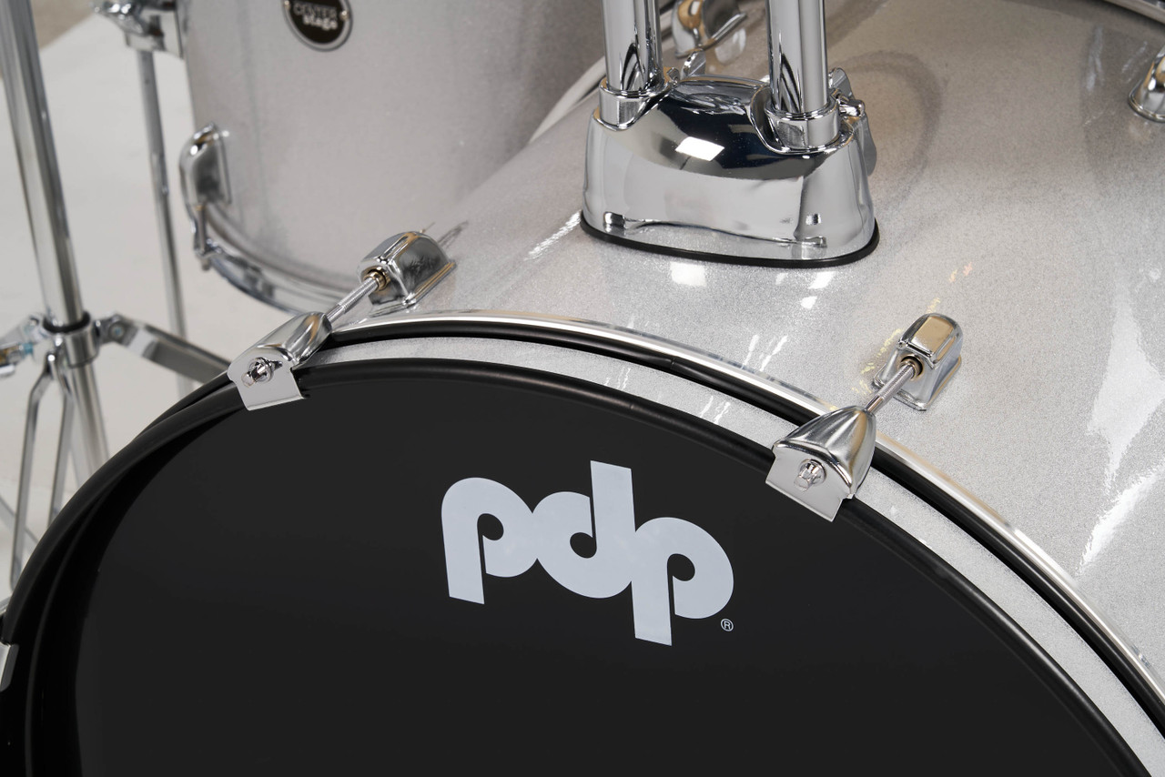 PDP PDCE2015KTDW Centerstage 5-Piece Drum Set in Diamond finish with hardware, cymbals, and throne featuring poplar shells and full beginner setup - available at Musician Madness.