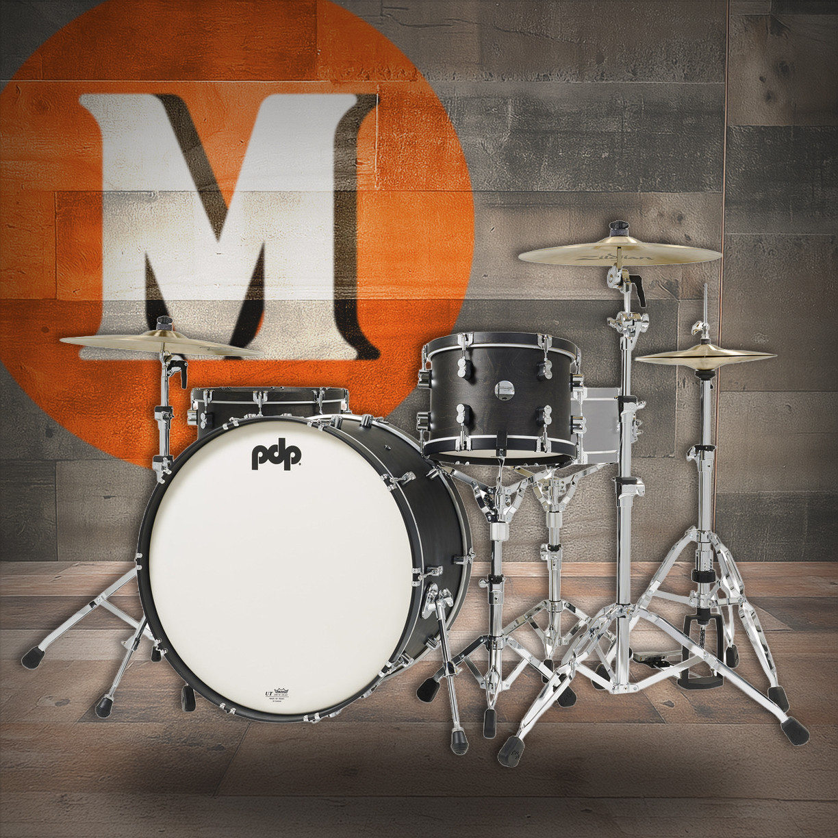 PDP Concept Classic Shell Pack, 3pc, 26" Ebony w/ Ebony Hoops (PDCC2613EE) | Musician Madness