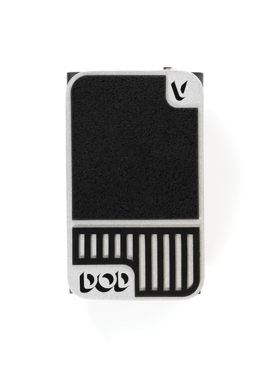 Digitech DOD MINIVOL Mini Volume Pedal with sleek aluminum body and smooth treadle action—ideal for volume swells and dynamic control on any pedalboard setup.
