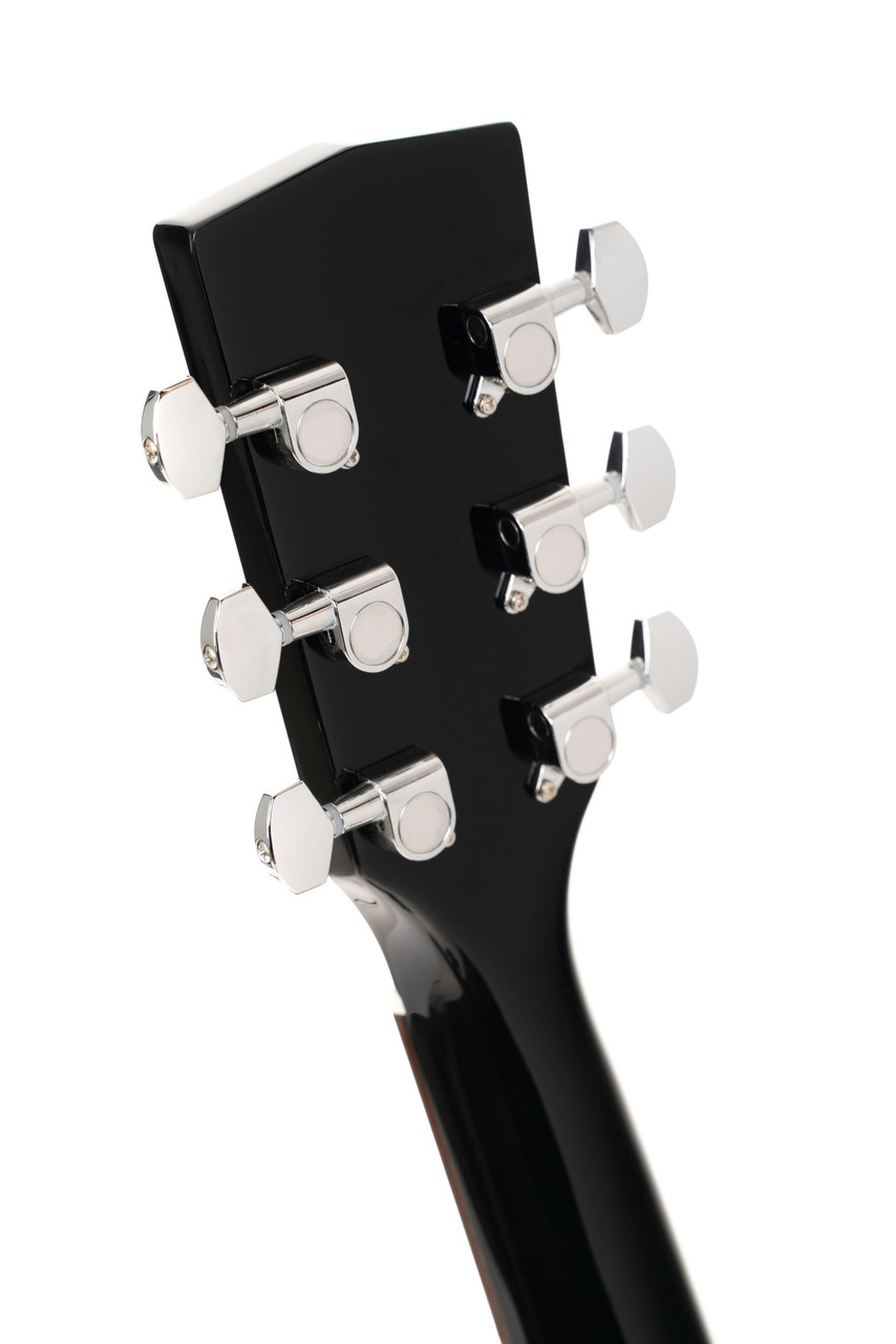 Cort EARTH60BK Earth Series 60 Dreadnought Acoustic Guitar featuring a spruce top, mahogany back and sides, and a glossy black finish with traditional dreadnought body shape.
