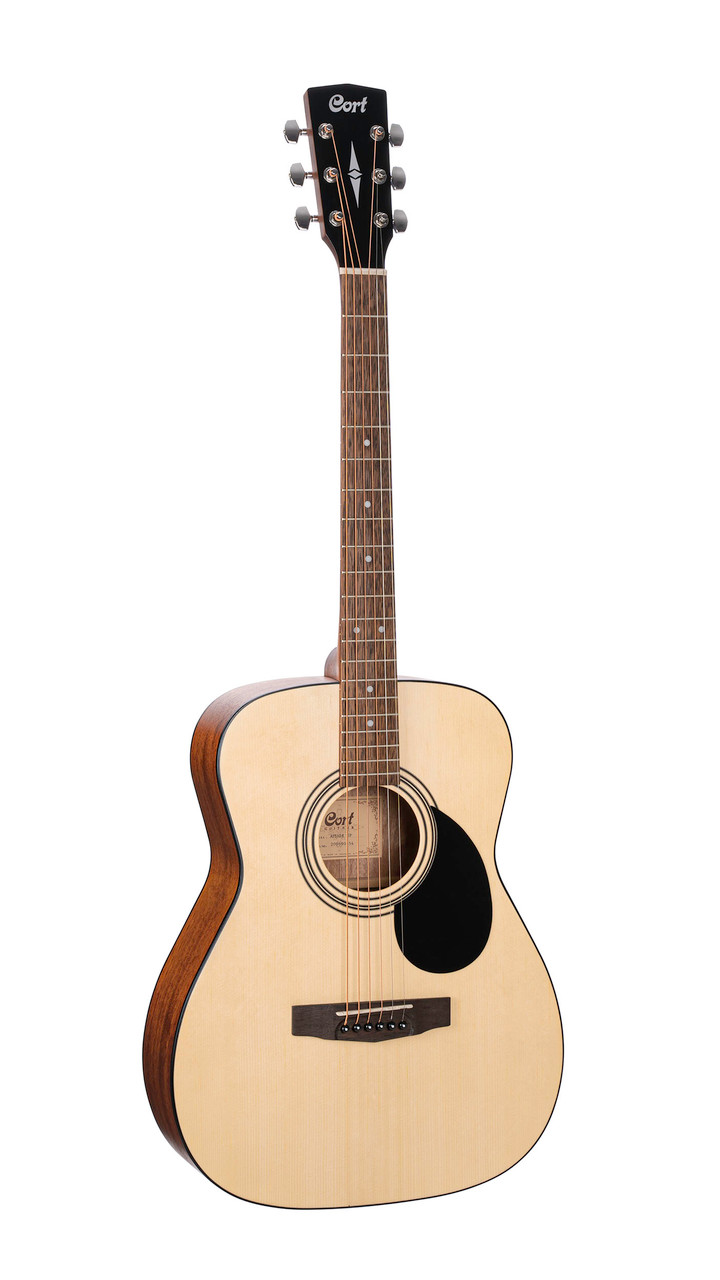 Cort AF510OP Standard Series Acoustic Concert Guitar featuring a spruce top, mahogany body, and open pore natural finish for rich tone and responsive projection.