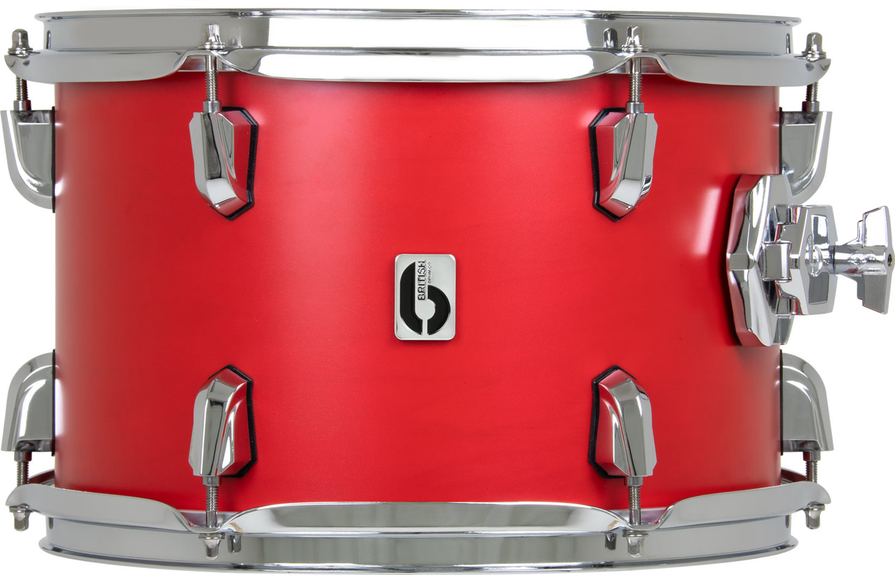 British Drum Co. ENG-22-CB-SSC Enigma Series Club Kit. Satin Scarlett (12", 16", 22") | Musician Madness