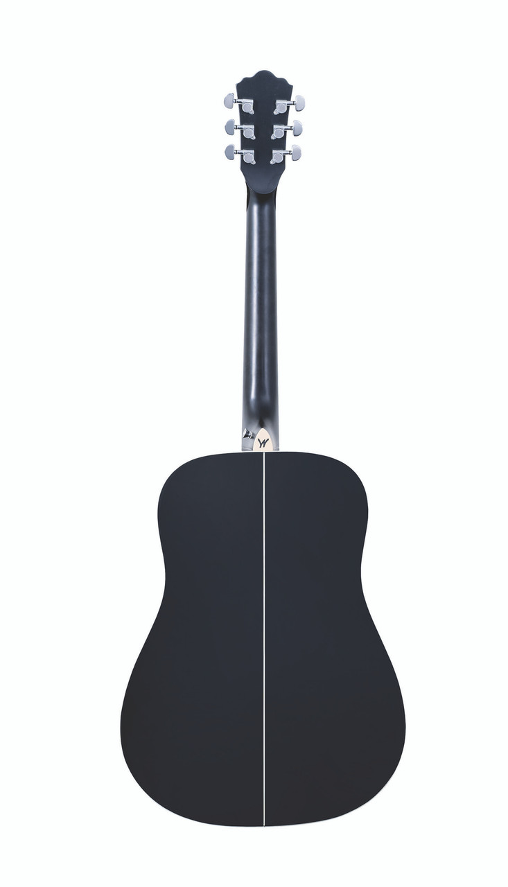 Washburn DFBDB Deep Forest Burl Dreadnought Acoustic Guitar in Black Fade finish featuring burl top, mahogany body, and full dreadnought design for warm tone and elegant style.